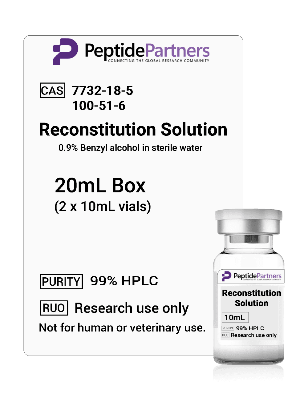 Peptide Partners bacteriostatic water reconstitution solution