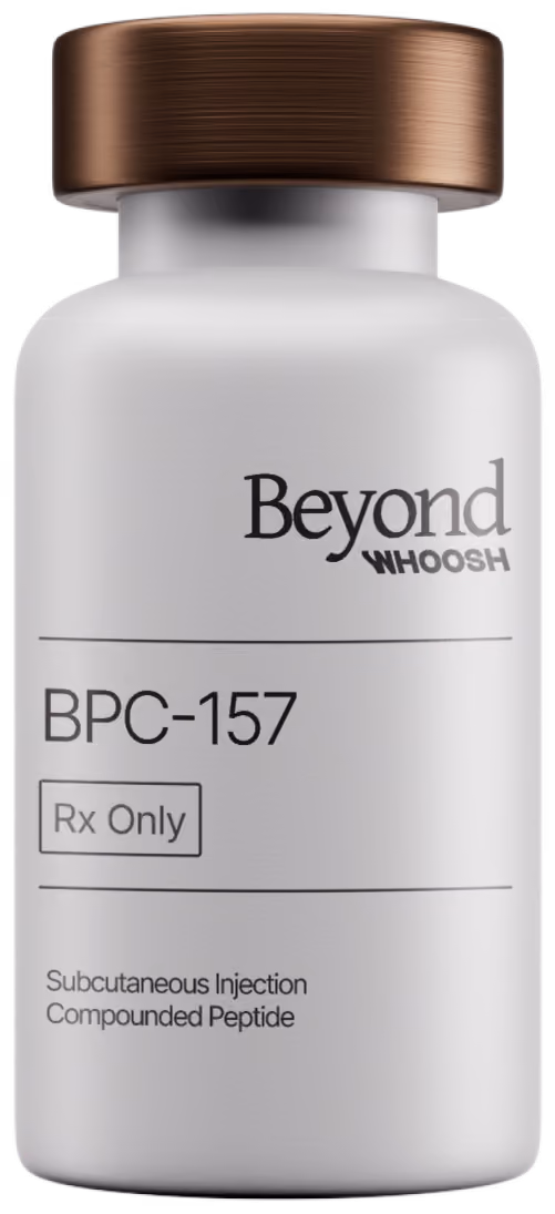 Beyond Whoosh prescription-grade BPC-157 injection vial