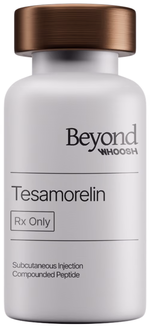 Beyond Whoosh prescription-grade tesamorelin injection vial
